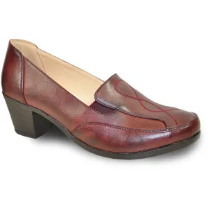 KOZI Women Dress Shoe OY5309 Heel Shoe Burgundy Red