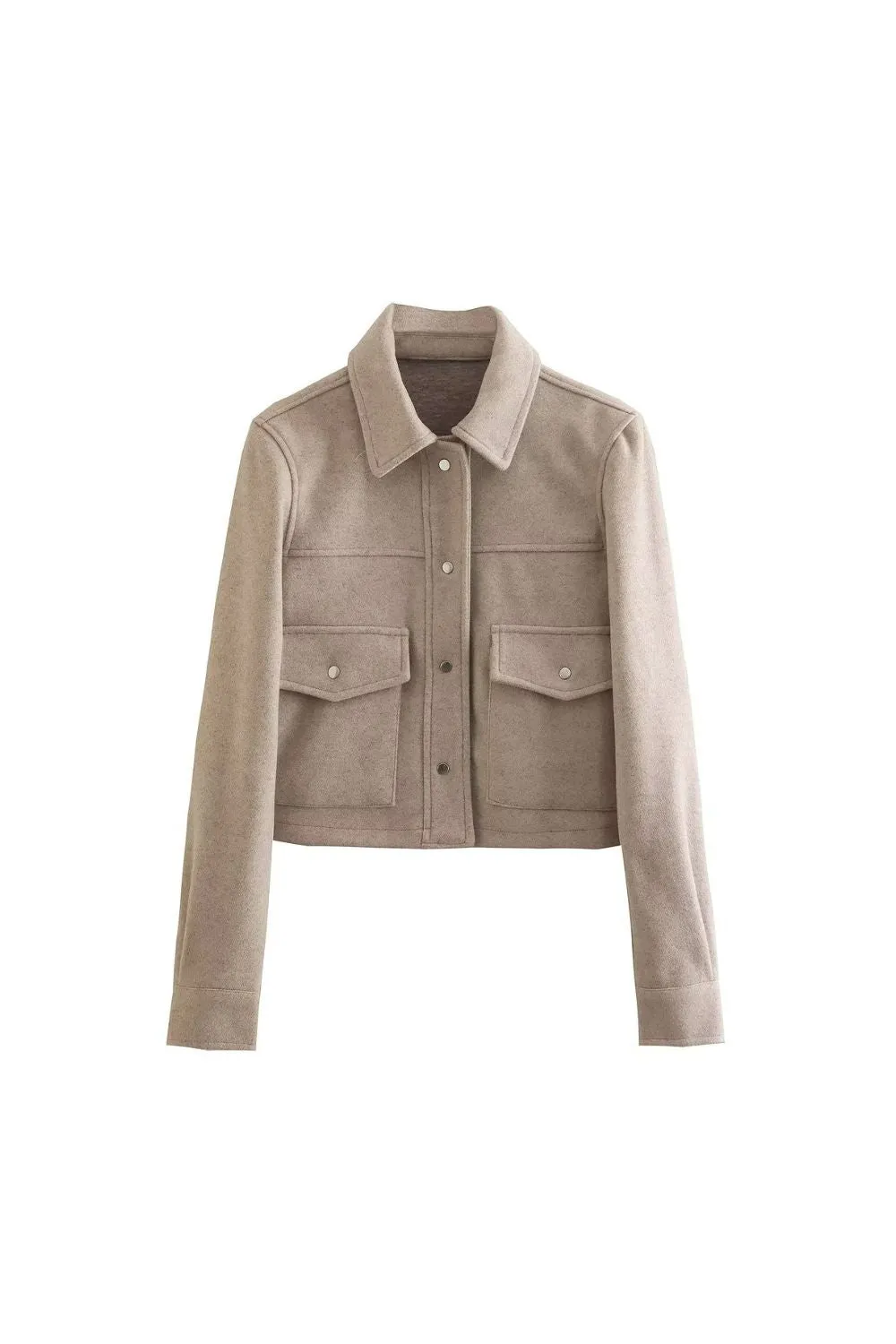 ' Isaiah' Metal Buttoned Cropped Jacket