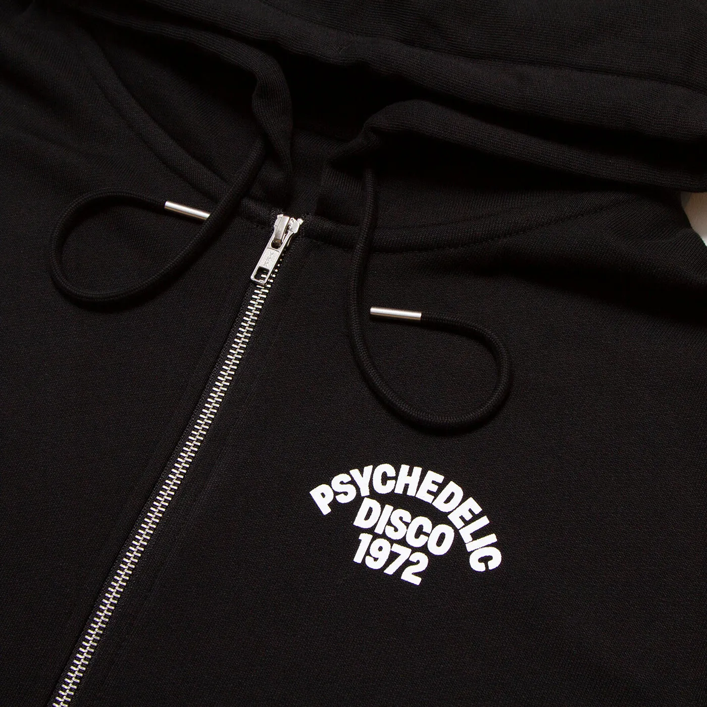 1972 Psychedelic Disco Crest - Zipped Hood - Black