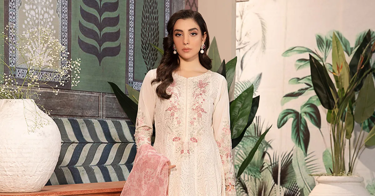 3 Piece Embroidered Net Suit | DW-EA24-08