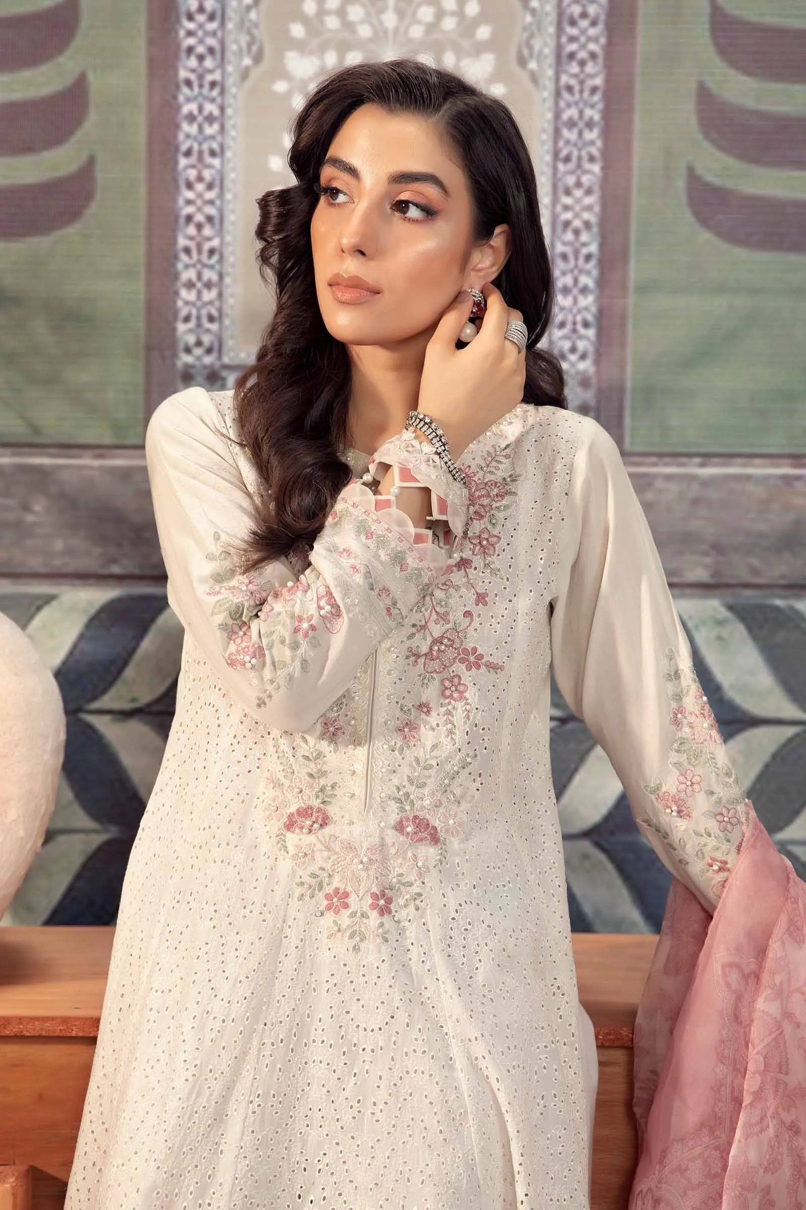 3 Piece Embroidered Net Suit | DW-EA24-08