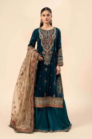 3 Piece Embroidered Velvet Suit | SF-W24-29