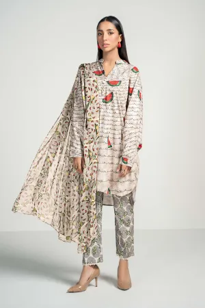 3 Piece Printed Lawn Suit | PS-PF24-10