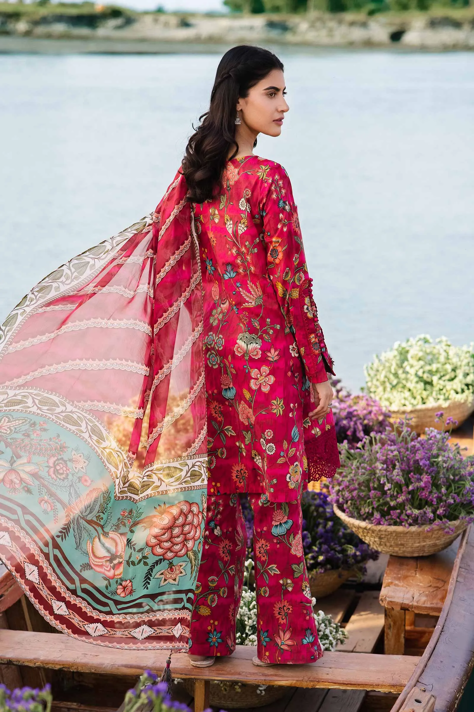 3 Piece Unstitched Embroidered Suit | 402-B