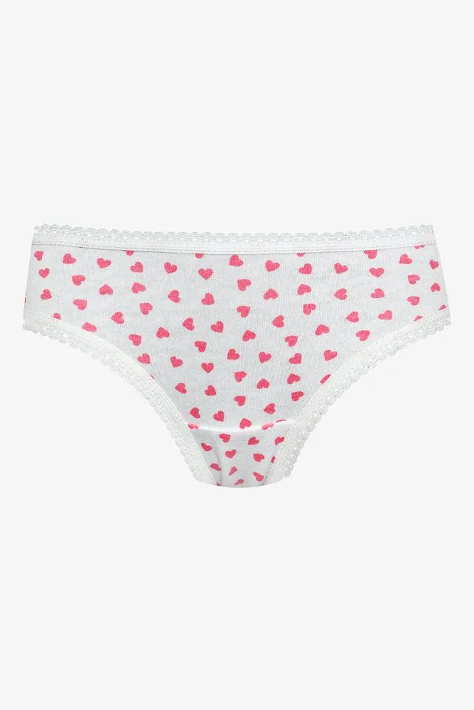 7 Pack Hearts Bikini Panties Multi