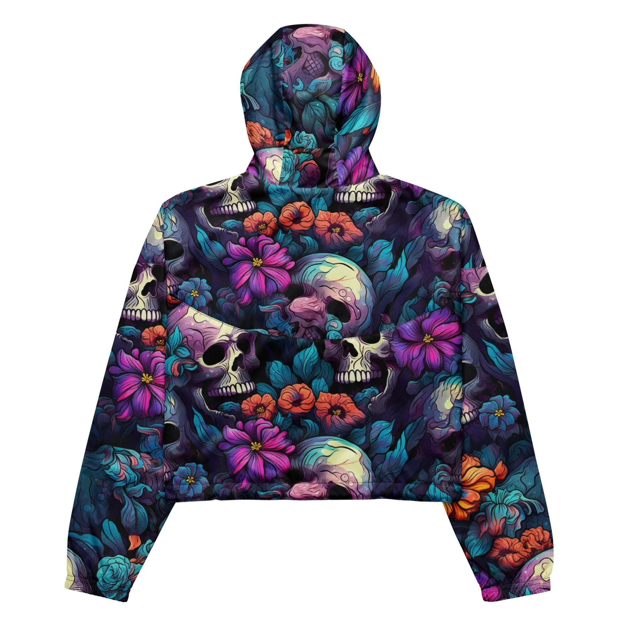 Add Some Color to Your Wardrobe With Our Women’s Flower & Skulls Windbreaker!