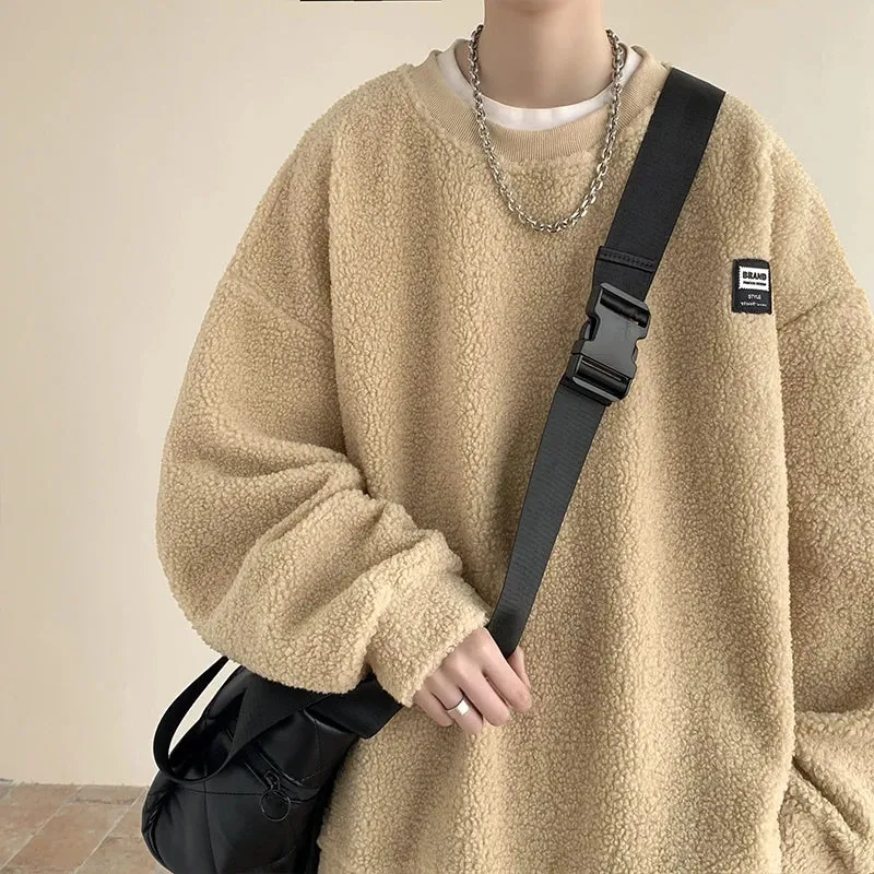 Aidase Autumn New Solid Hoodie Men Harajuku Fashion Casual Oversized Hoodies Korean Man Harajuku Crewneck Hoodie 5XL