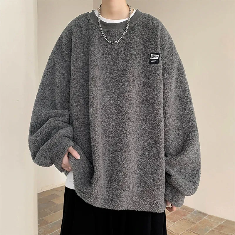 Aidase Autumn New Solid Hoodie Men Harajuku Fashion Casual Oversized Hoodies Korean Man Harajuku Crewneck Hoodie 5XL