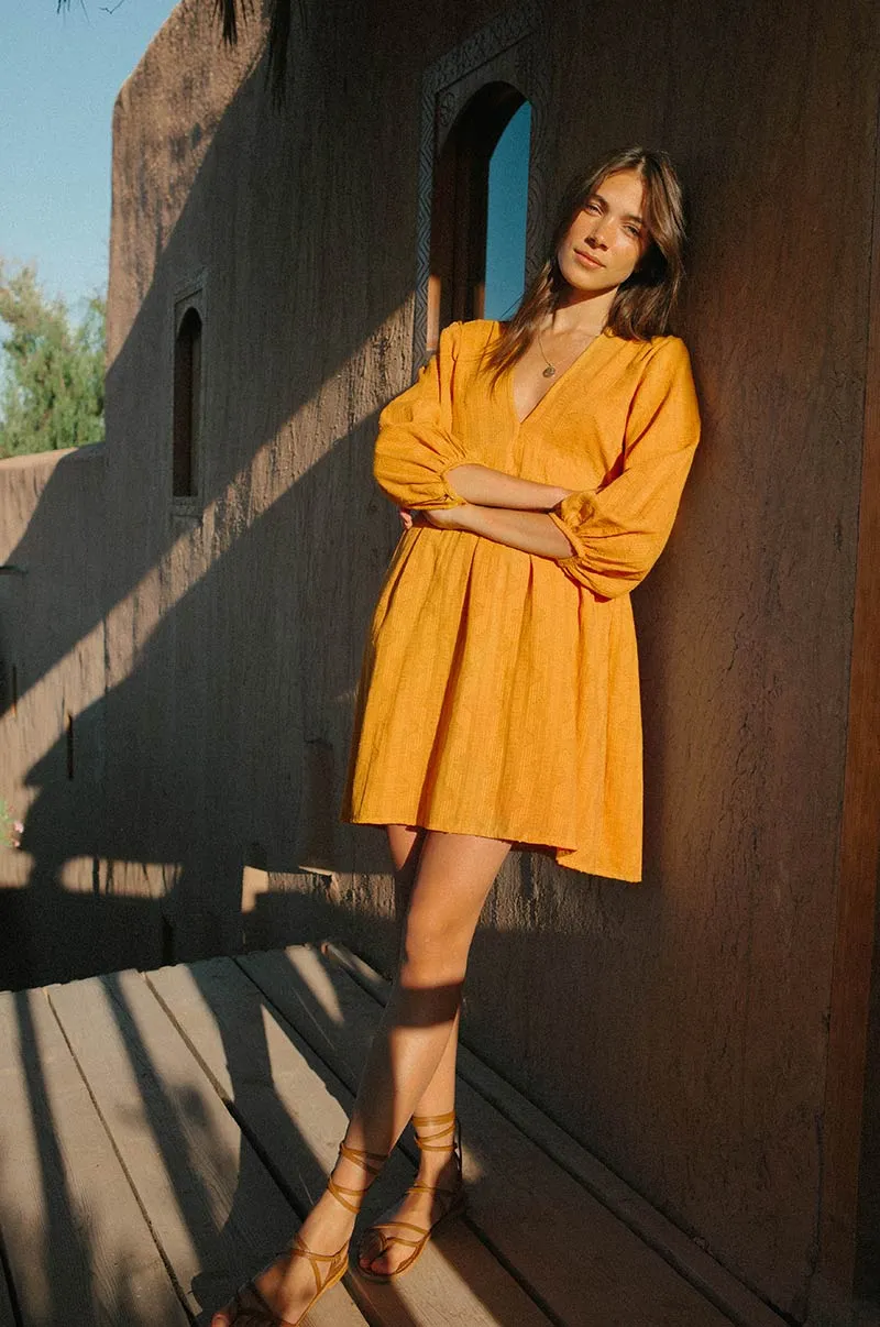 ALMA Mini Dress - marigold cotton