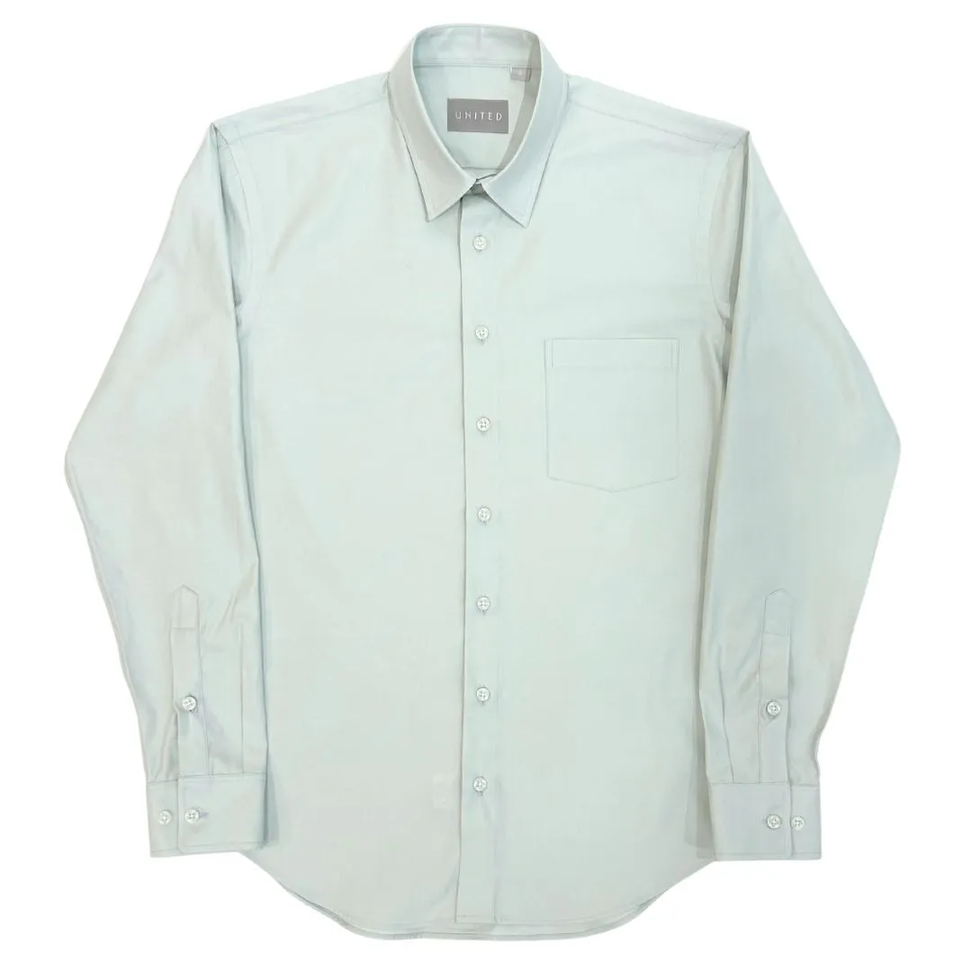 Arctic Blue Cotton Twill Work Shirt