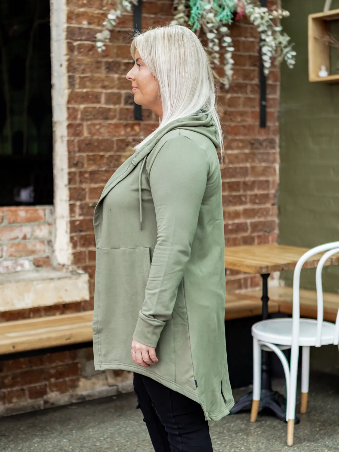 Ashleigh Hooded Cardi - Khaki