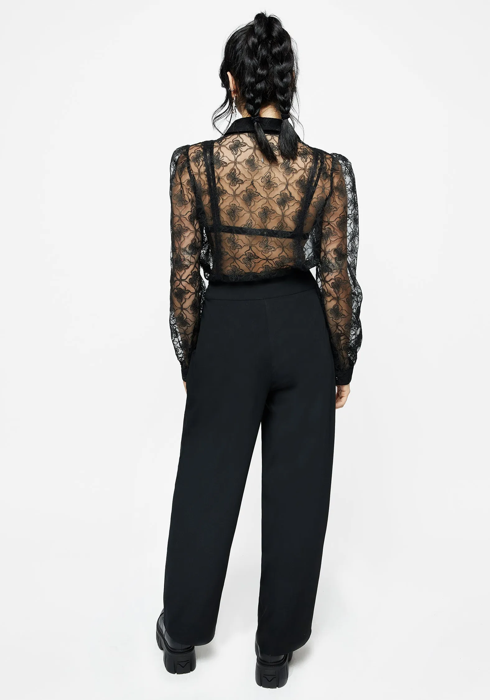 Asteria Tie Waist Embroidered Trousers