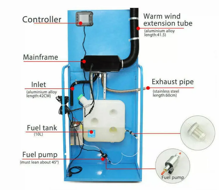 Aussie Outback Store 12v Adjustable 5Kw Diesel Heater