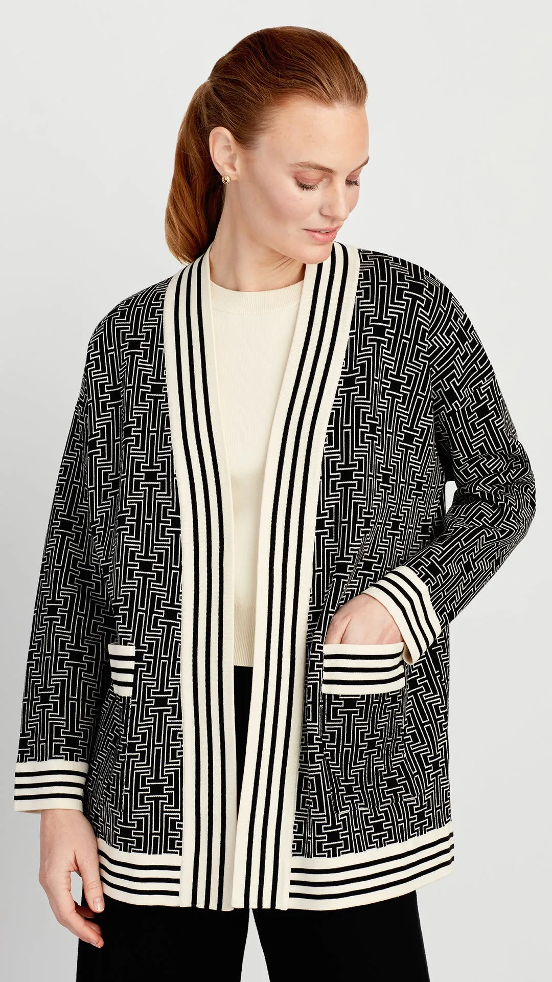 AVA SIGNATURE PRINT CARDIGAN