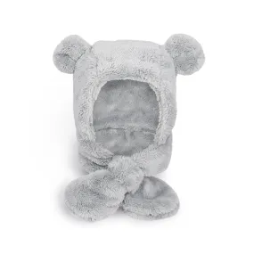 Baby Winter Earflap Bunny Bear Cozy Plush Fleece Hat | Bear Grey