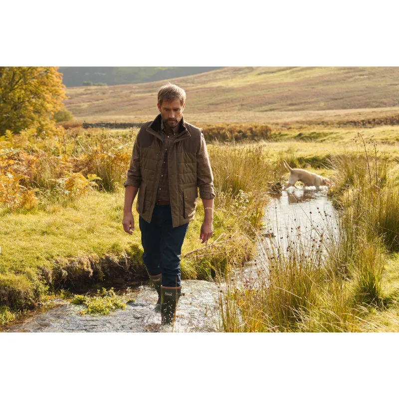 Barbour Bradford Tattersall Mens Gilet - Dark Sand