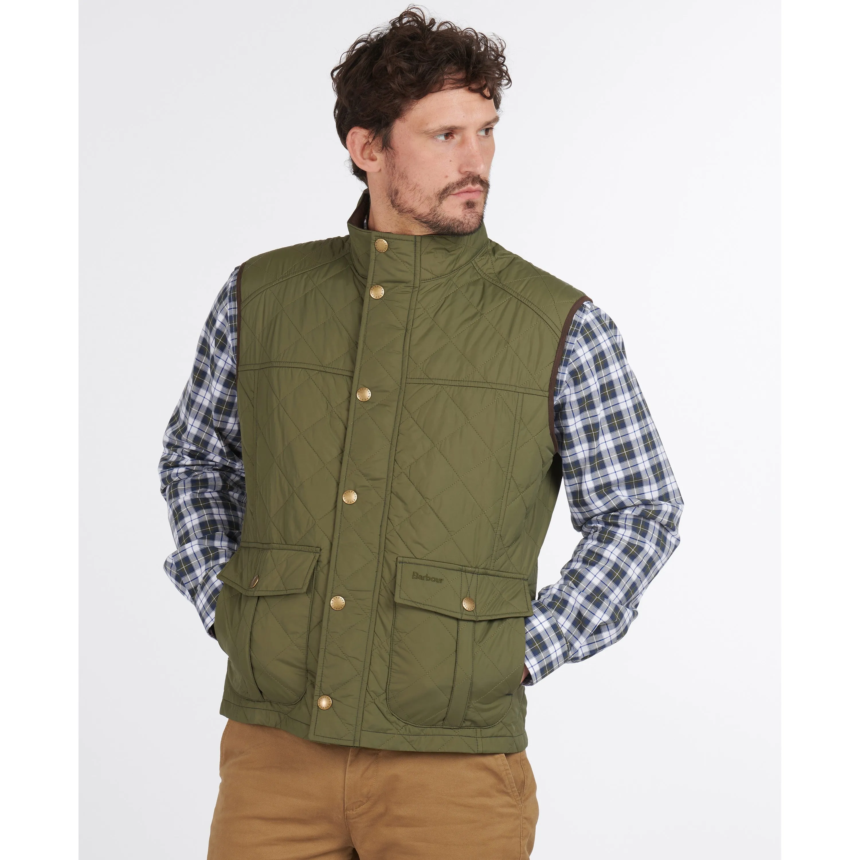 Barbour Explorer Mens Quilt Gilet - Mid Olive