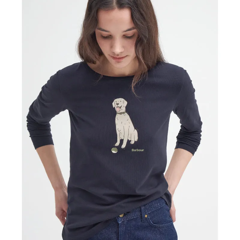 Barbour Fareham Ladies Long Sleeve T-Shirt - Navy