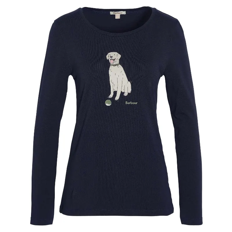 Barbour Fareham Ladies Long Sleeve T-Shirt - Navy