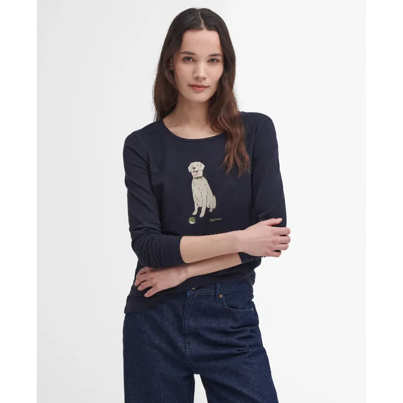 Barbour Fareham Ladies Long Sleeve T-Shirt - Navy