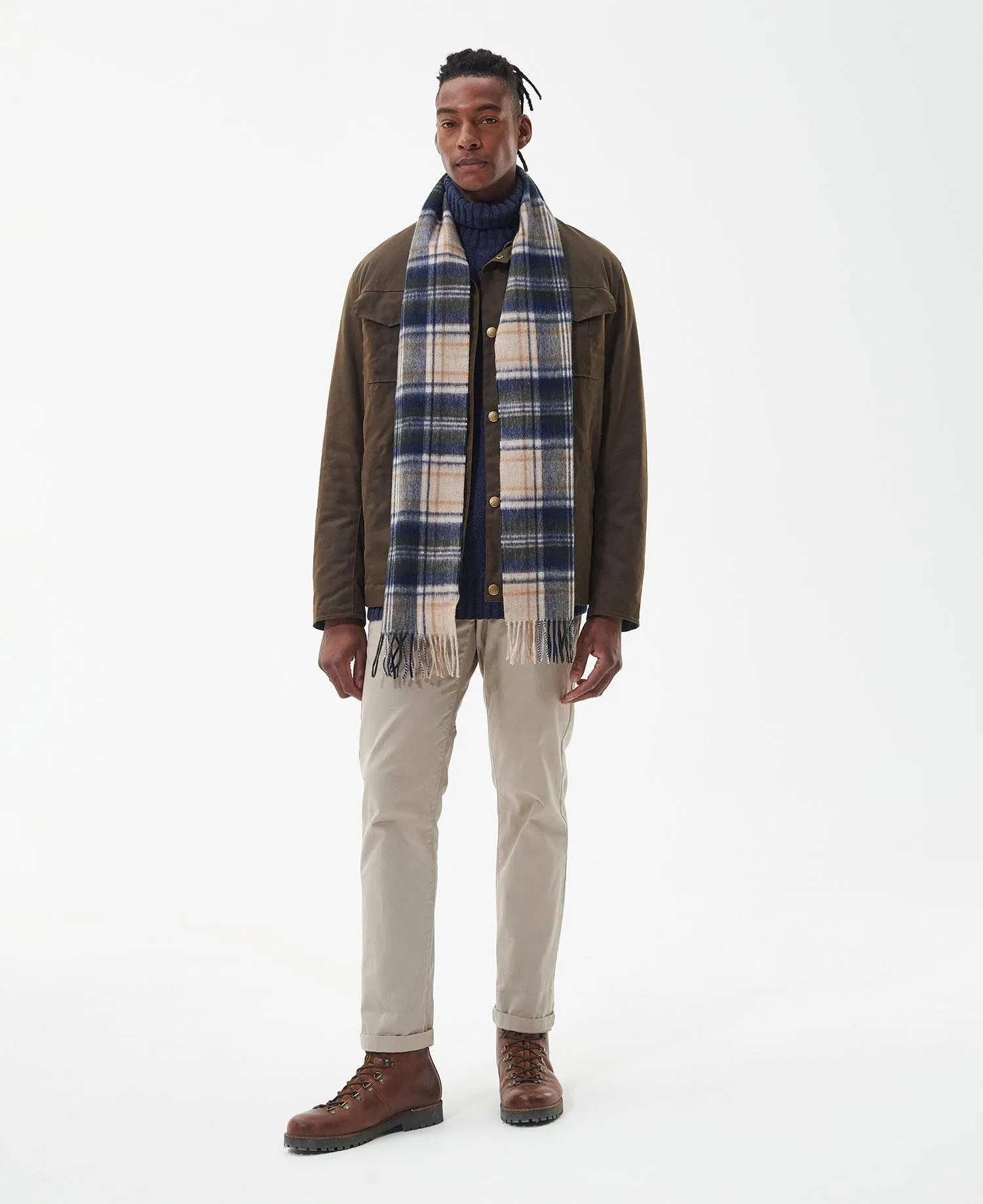 Barbour New Check Tartan Scarf - Beige