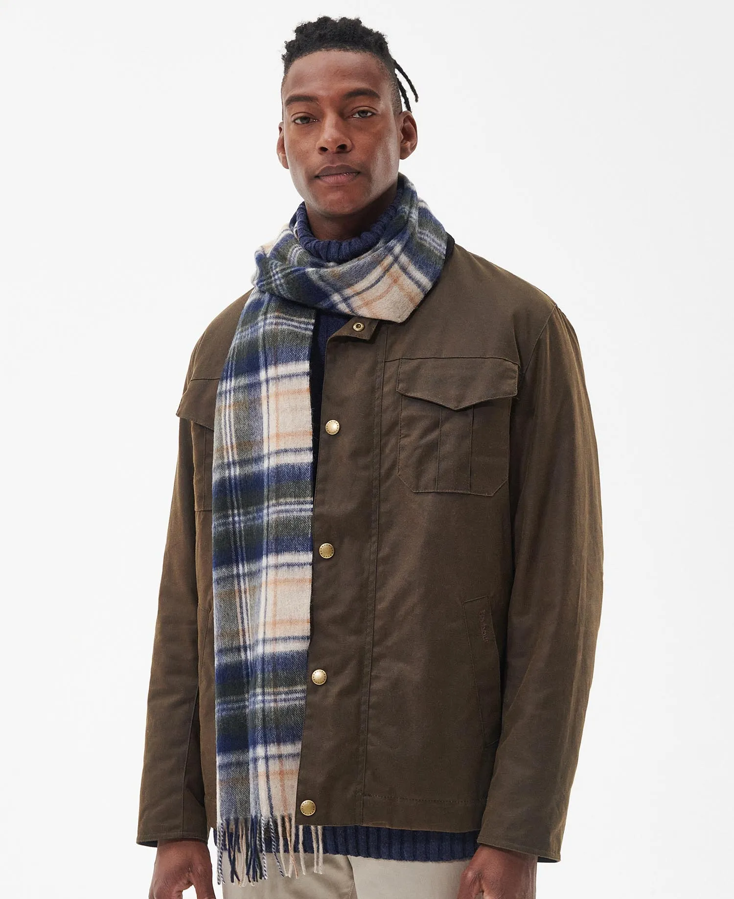 Barbour New Check Tartan Scarf - Beige