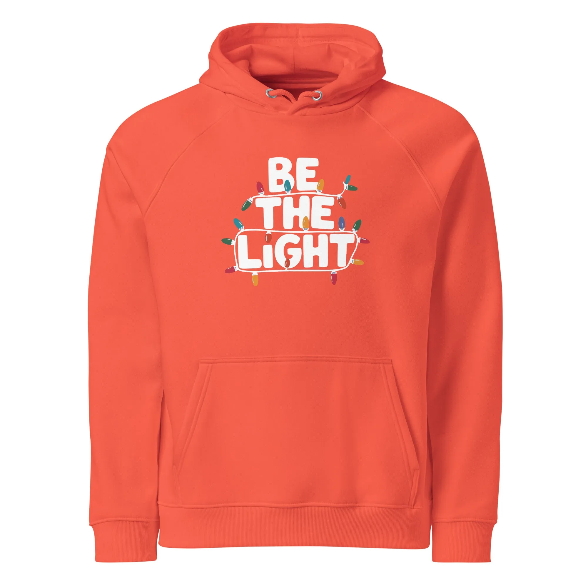 Be The Light White Graphics Women Eco Raglan Hoodie