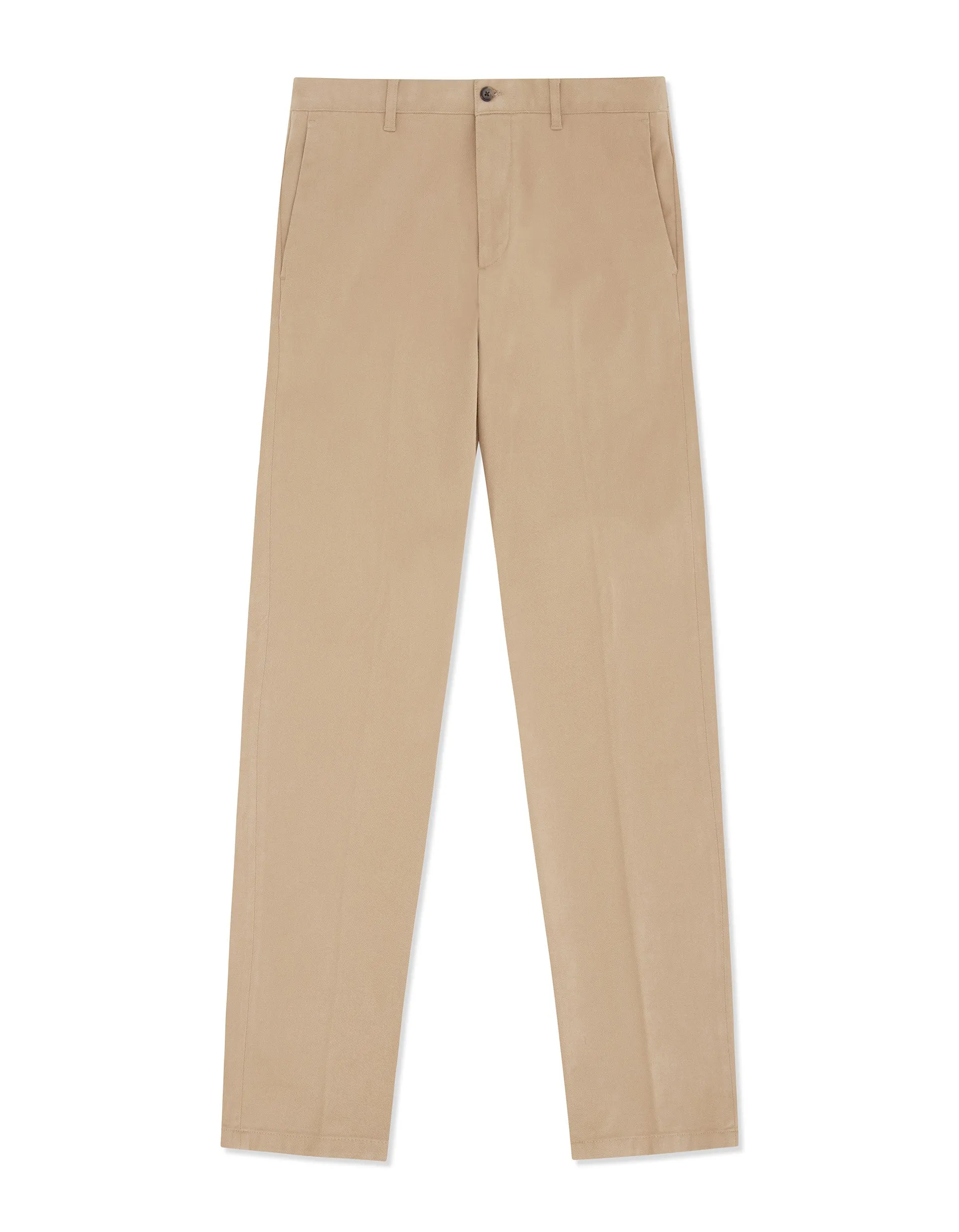 Beige Cotton Stretch Chino