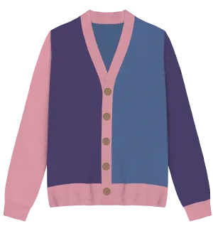 Bisexual Colorblock Knit Cardigan