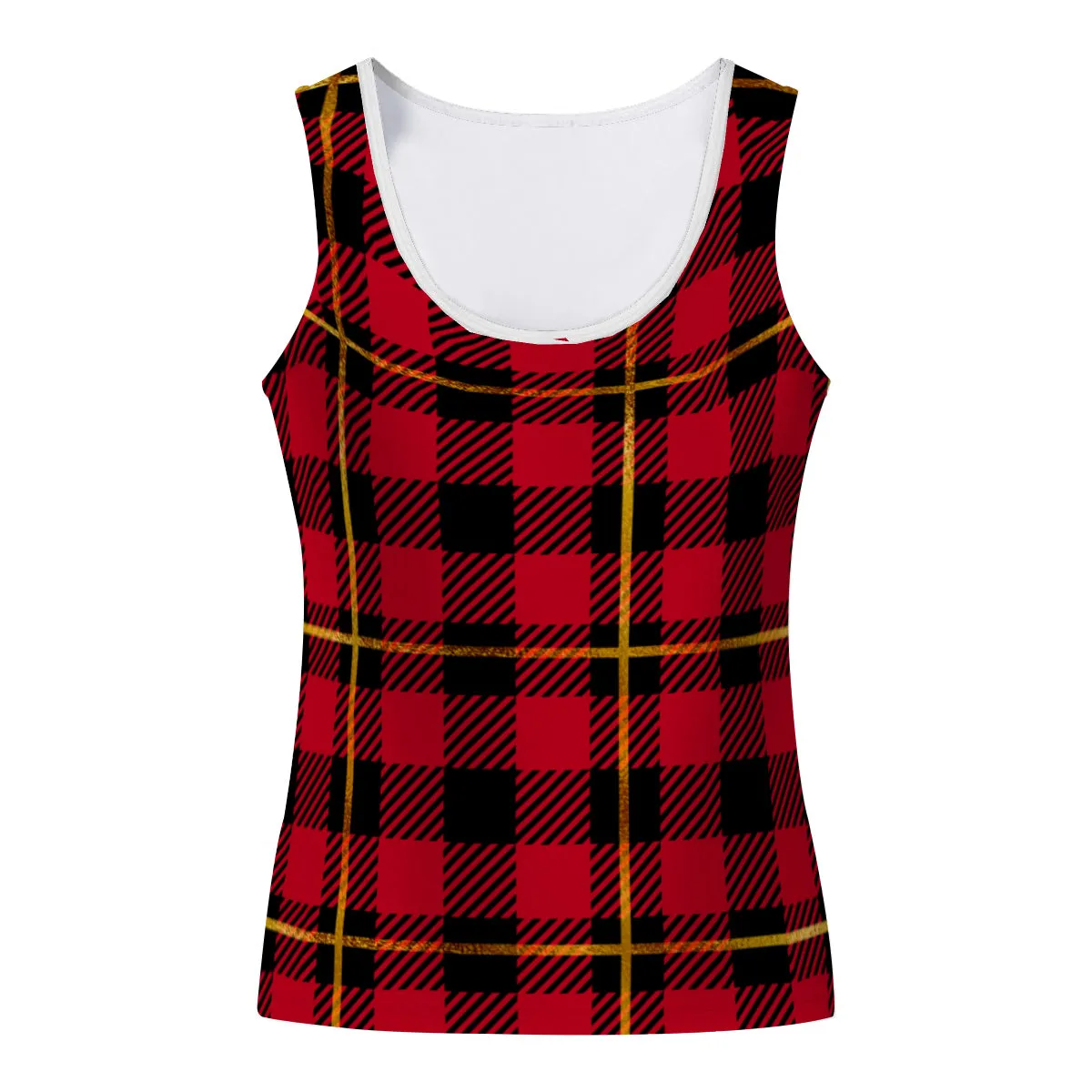 Black & Red Plaid Tank Top