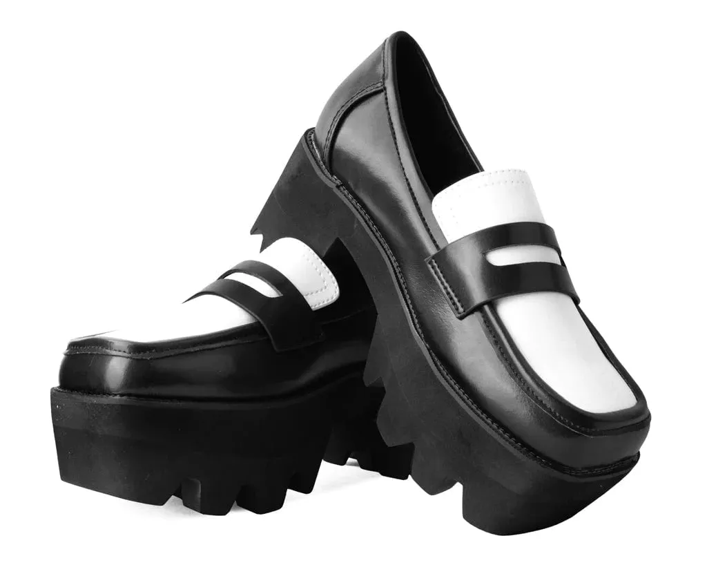 Black & White Dress TUKskin™ Square Nosebleed Loafer