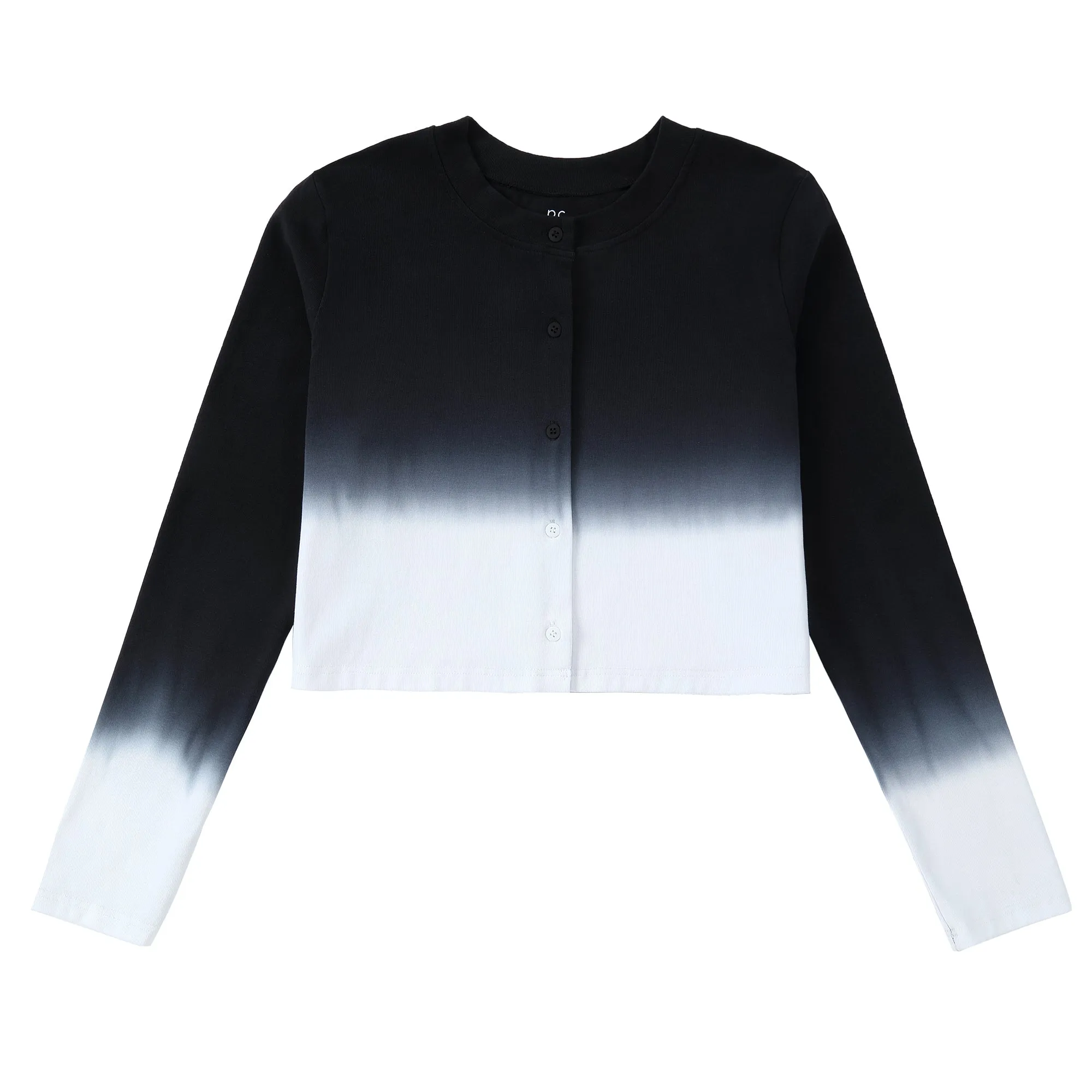 Black Dip Dyed Cropped Cardigan