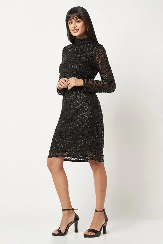 Black Sequins Party Dress