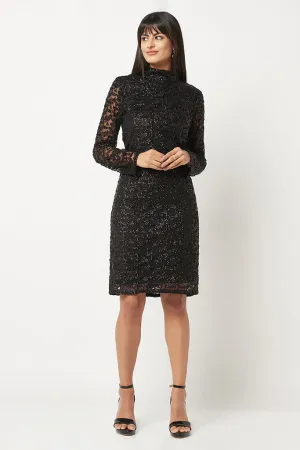 Black Sequins Party Dress