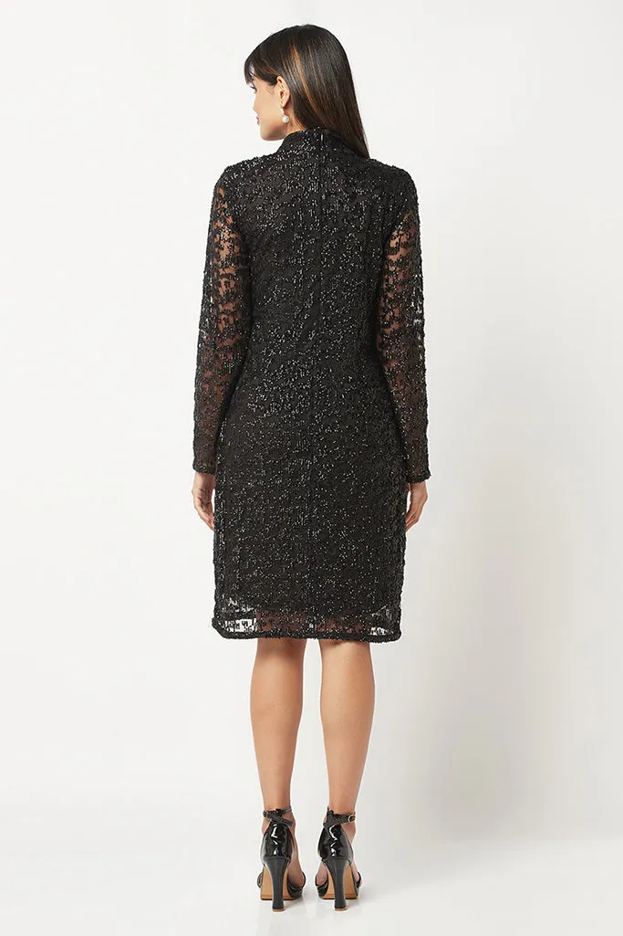 Black Sequins Party Dress