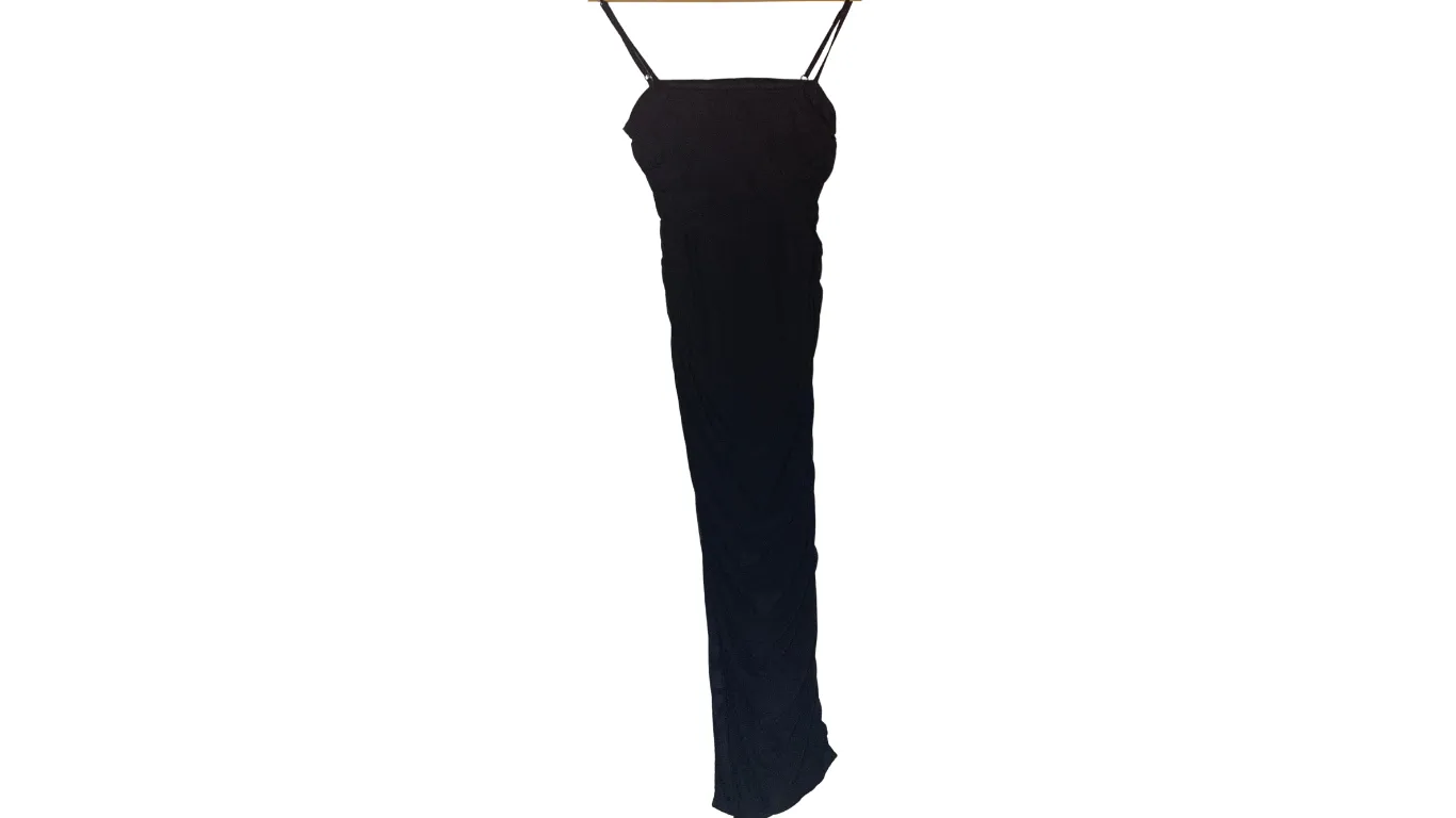 Black Spaghetti Strap Maxi Dress, XS