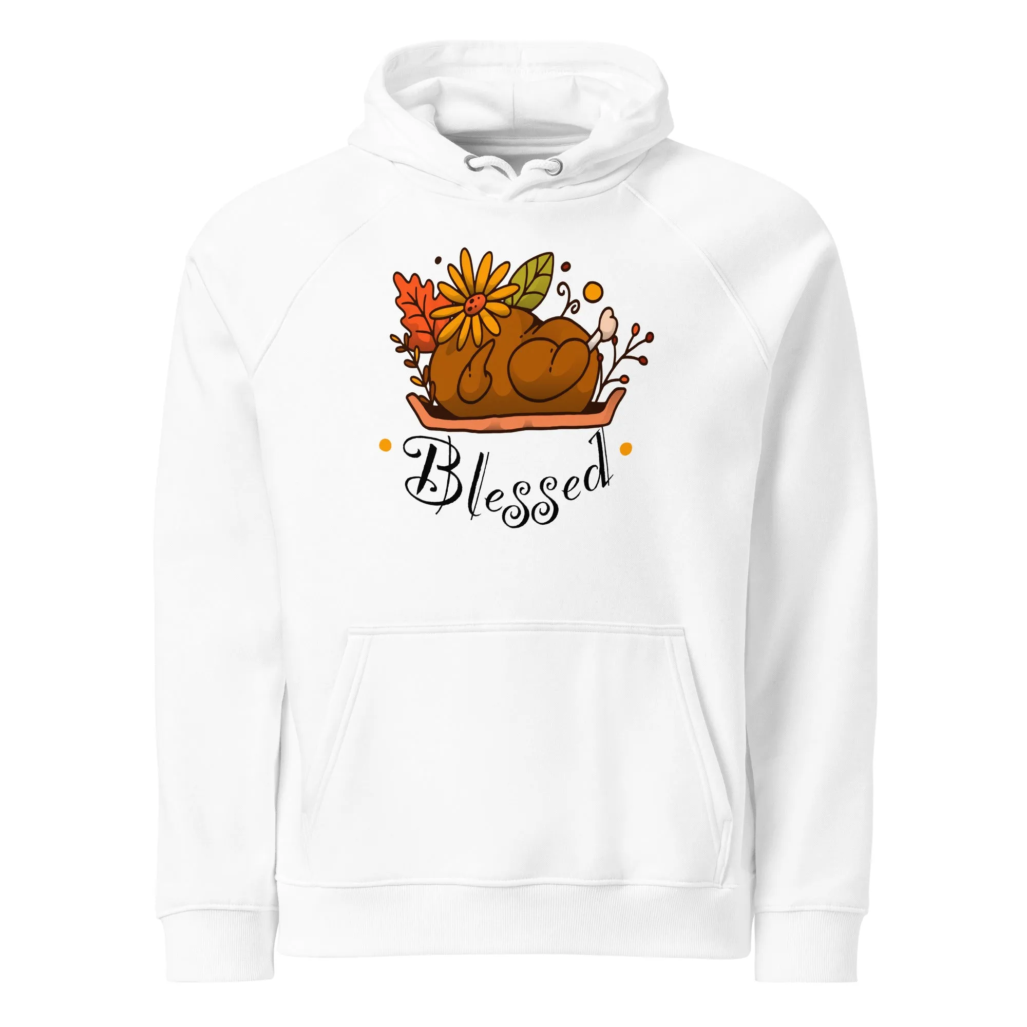 Blessed Thanksgiving Graphics Women Eco Raglan Hoodie