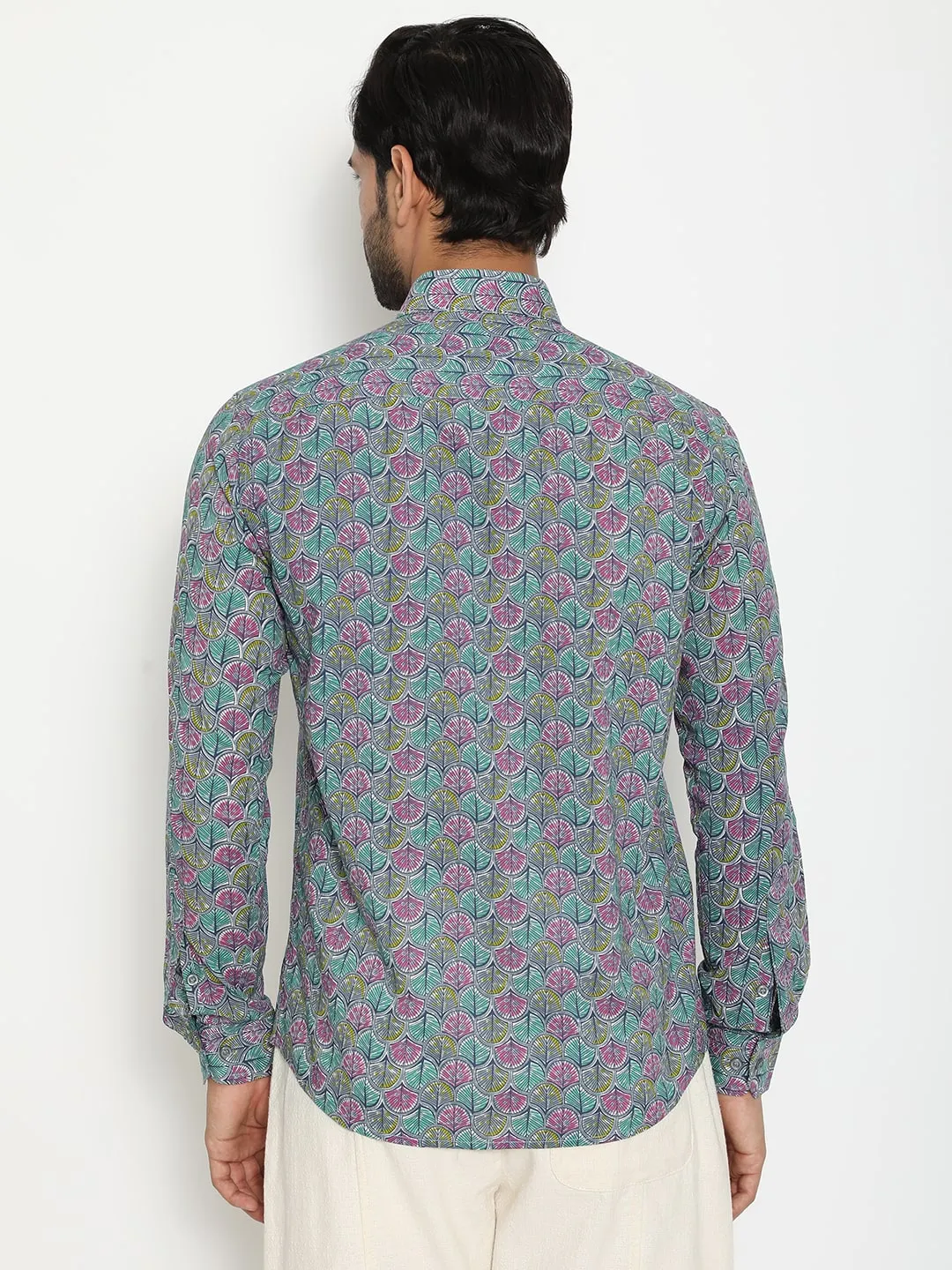 Blue Full Sleeve Cotton Hand Block Printed Men’s Shirt