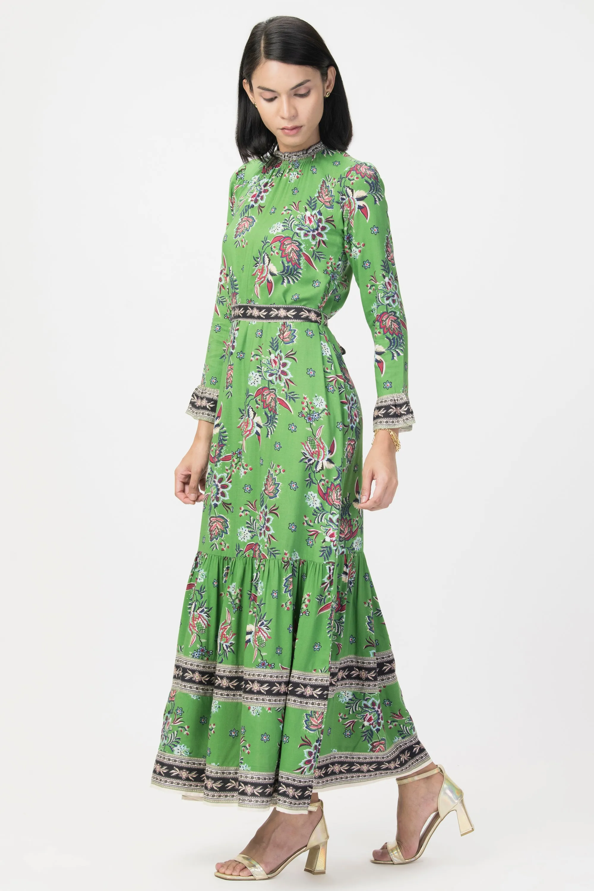 Botanic fall Dress Green