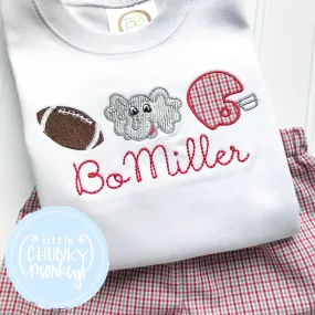 Boy Shirt - Football Elephant Helmet Trio Shirt