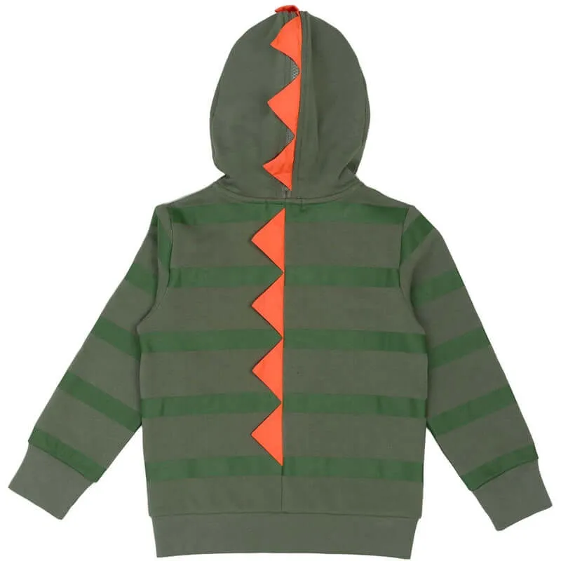 Boys Green Gecko Zip Up Hoodie