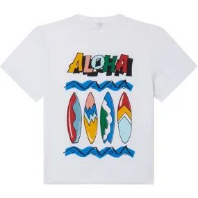 Boys White Aloha T-Shirt