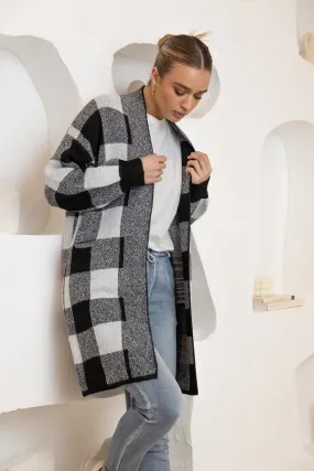 BRIONY CARDIGAN - Black Check