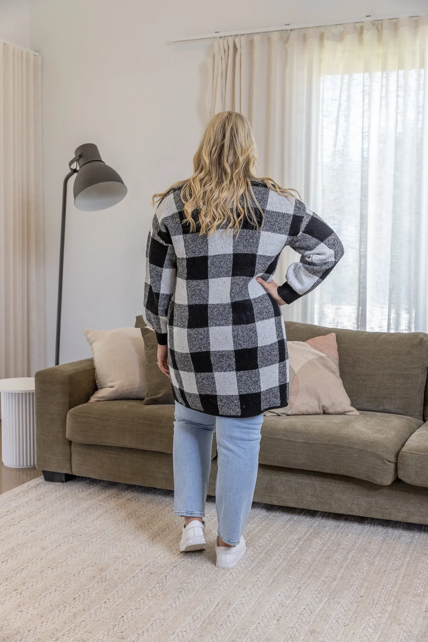 BRIONY CARDIGAN - Black Check