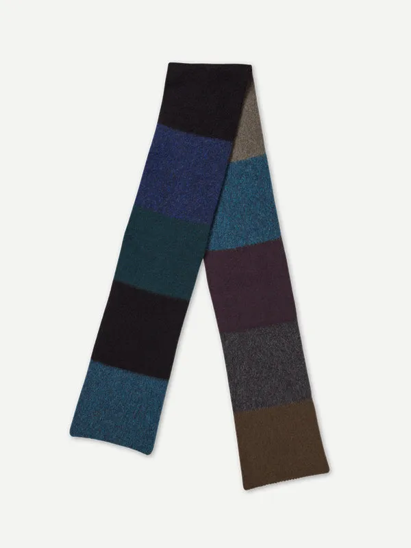 BRUSHED COLOUR BLOCK SCARF MULTICOLOUR