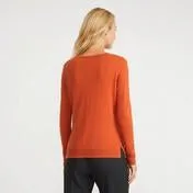 Burnt Orange Rib Trim Cardigan