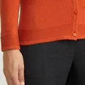 Burnt Orange Rib Trim Cardigan