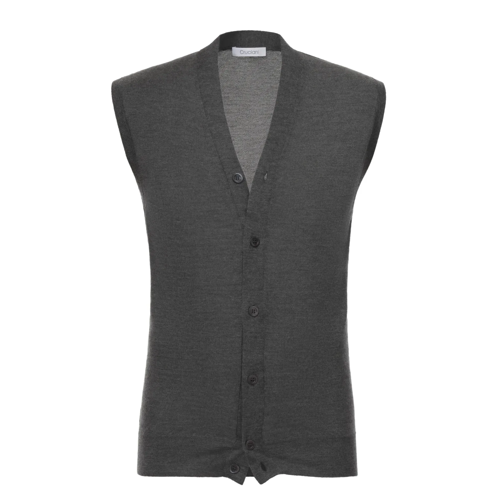 Cashmere Blend Sleveeless Gilet in Grey