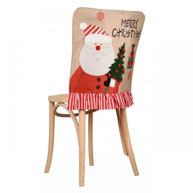 Christmas Chair Back Cover for Dining Room Xmas Decor