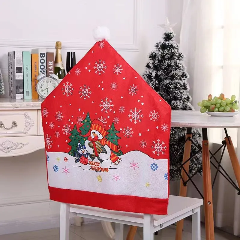 Christmas Chair Back Cover for Dining Room Xmas Decor